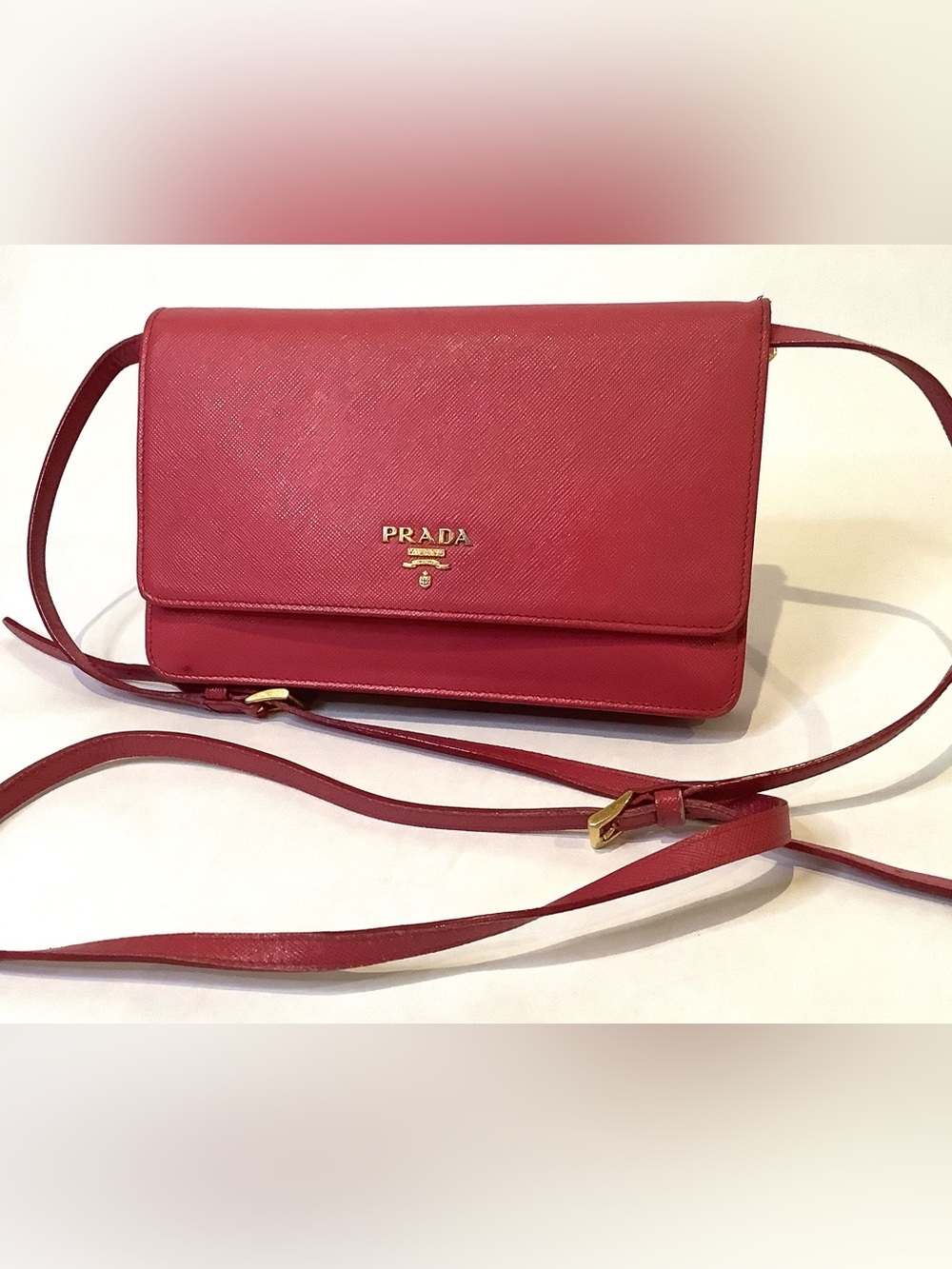 Prada pink Saffiano Leather Crossbody Bag